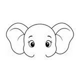 Cabeza de elefante sin trompa
